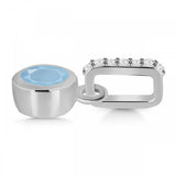 Aquamarine and White Topaz Round Drop Pendant