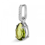 Pendant Sterling Silver Peridot & White Topaz Raindrop