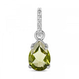 Pendant Sterling Silver Peridot & White Topaz Raindrop