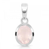 Necklace Rose Quartz Oval Drop