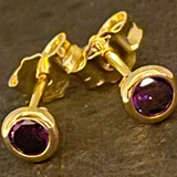 Stud 9ct Gold Amethyst