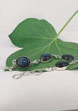 Bracelet Sterling Silver Labradorite & Blue Topaz