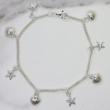 Sterling Silver Starfish & Shell Bracelet, Necklace and Anklet