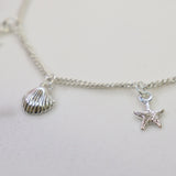 Sterling Silver Starfish & Shell Bracelet, Necklace and Anklet