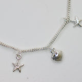 Sterling Silver Starfish & Shell Bracelet, Necklace and Anklet