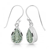 Green Amethyst Rain Drop Earrings