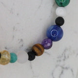 Beaded Bracelet Mixed Natural Beads Sterling Silver Handmade by Us