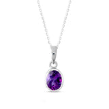Pendant Sterling Silver Amethyst Oval