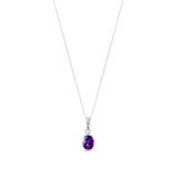 Pendant Sterling Silver Amethyst Oval