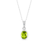 Pendant Sterling Silver Peridot Oval
