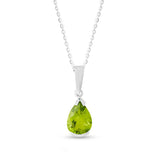 Pendant Sterling Silver Peridot Raindrop