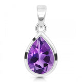 Sterling Silver and Amethyst Rain Drop Pendant