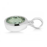 Sterling Silver and Green Amethyst Oval Pendant
