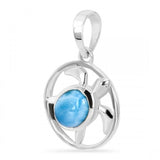 Pendant Sterling Silver Larimar Turtle