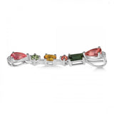 Sterling Silver and Multi-Coloured Tourmaline Pendant