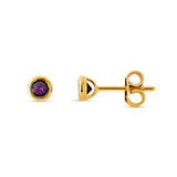 Stud 9ct Gold Amethyst