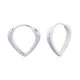 Sterling Silver Heart Huggy Earrings