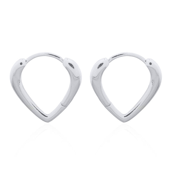 Sterling Silver Heart Huggy Earrings