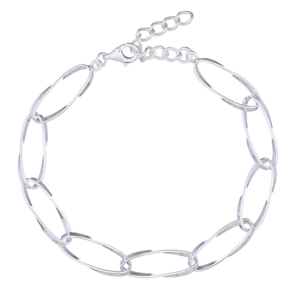 Sterling Silver Oval Twist Bracelet