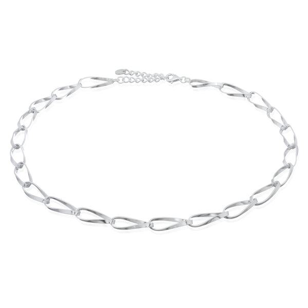 Sterling Silver Oval Twist Necklace