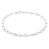 Sterling Silver Oval Twist Necklace