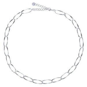 Sterling Silver Oval Twist Necklace