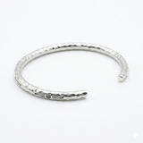 Heavy Hammered Engraved Sterling Silver Cuff