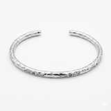 Heavy Hammered Engraved Sterling Silver Cuff