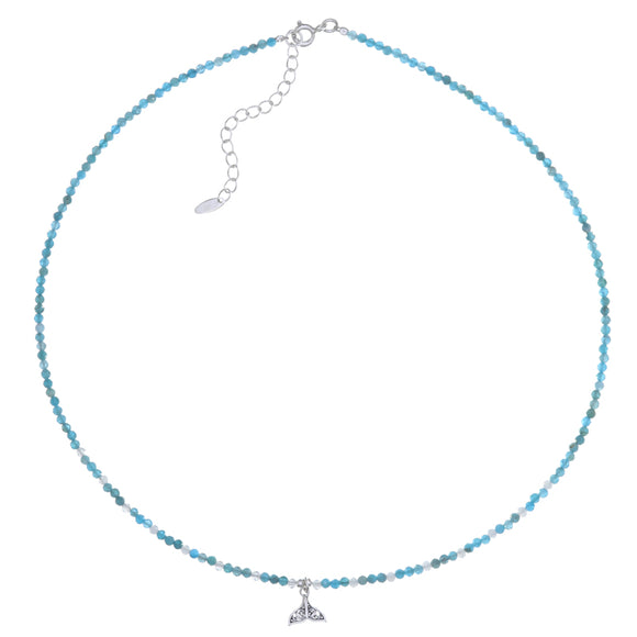 Apatite Necklace with Whale Tail Charm