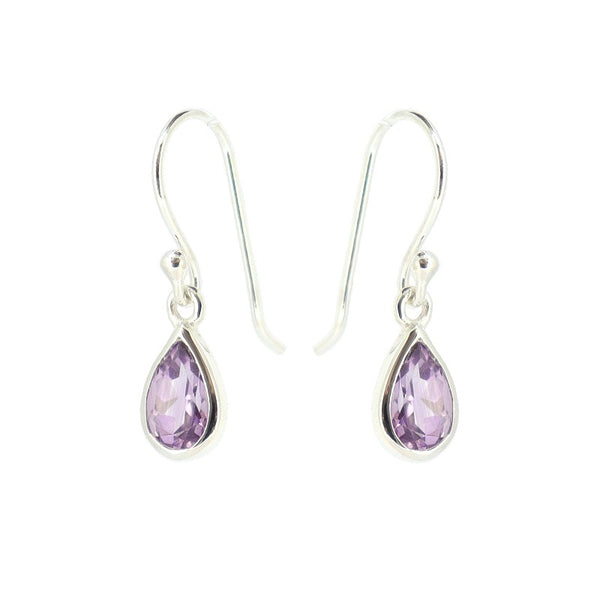 Sterling Silver Amethyst Rain Drop Earrings