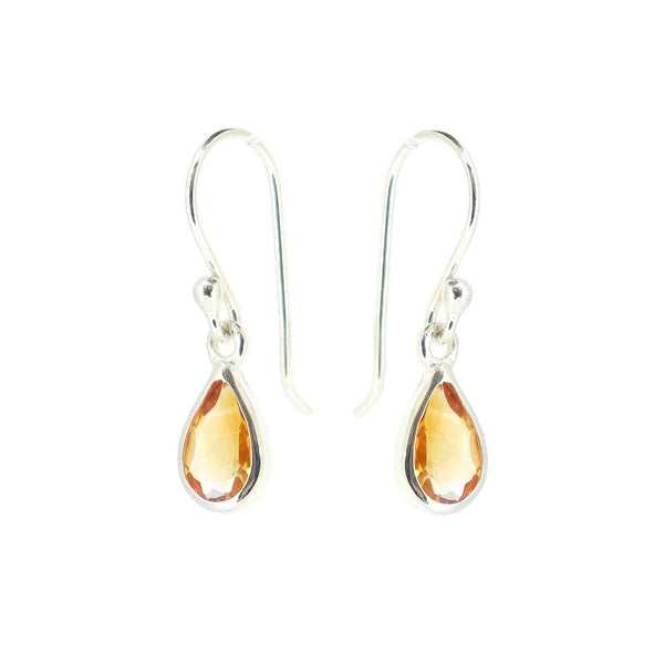 Sterling Silver Citrine Rain Drop Earrings