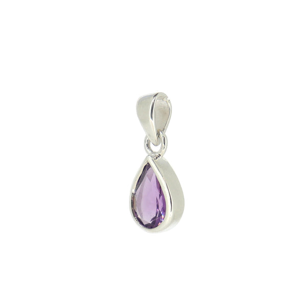 Pendant Sterling Silver Amethyst Rain Drop