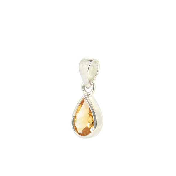 Pendant Sterling Silver Citrine Rain Drop