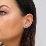 Handmade Sterling Silver Blue Topaz Stud Earrings