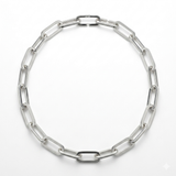 Heavy Sterling Silver Paperclip Link Necklace