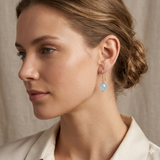 9ct Gold Faceted Aquamarine Drop Earrings