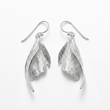 Textured Sterling Silver Botanical Drop Earrings