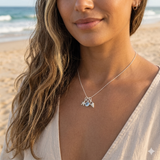Ocean Breeze Charm Necklace - Blue Topaz