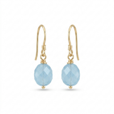 9ct Gold Faceted Aquamarine Drop Earrings