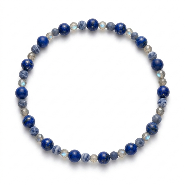 Lapis Lazuli, Sodalite & Faceted Labradorite Bracelet