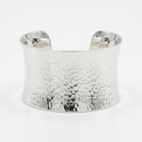 Bold Sterling Silver Wide Hammered Cuff Bangle