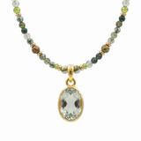 Handcrafted Green Amethyst Pendant in 9ct Gold