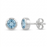 Handmade Sterling Silver Blue Topaz Stud Earrings
