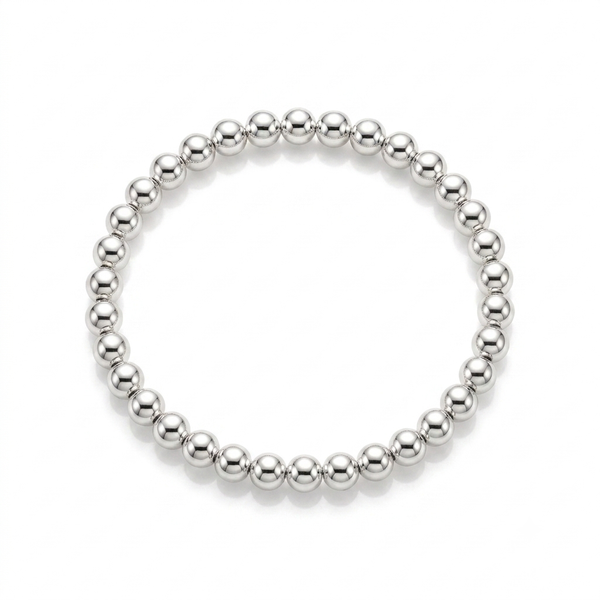 Sterling Silver 5mm Bead Ball Bracelet (2 sizes)