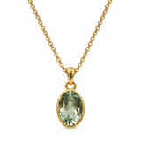 Handcrafted Green Amethyst Pendant in 9ct Gold