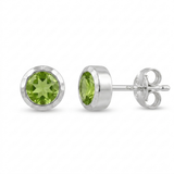 Handmade Sterling Silver Peridot Stud Earrings