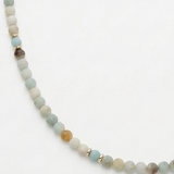 Natural Amazonite & 9ct Gold Beaded Necklace