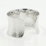 Bold Sterling Silver Wide Hammered Cuff Bangle