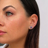 Handmade Sterling Silver Amethyst Stud Earrings