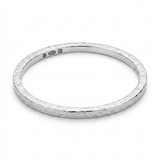 Heavyweight Hammered Sterling Silver Square Bangle | 65mm